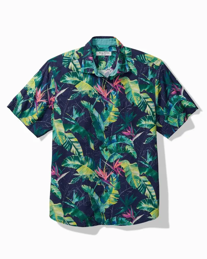 Tommy Bahama Nova Wave Sunnyvale Blooms ShortSleeve Shirt Blue Jean Men Shirts