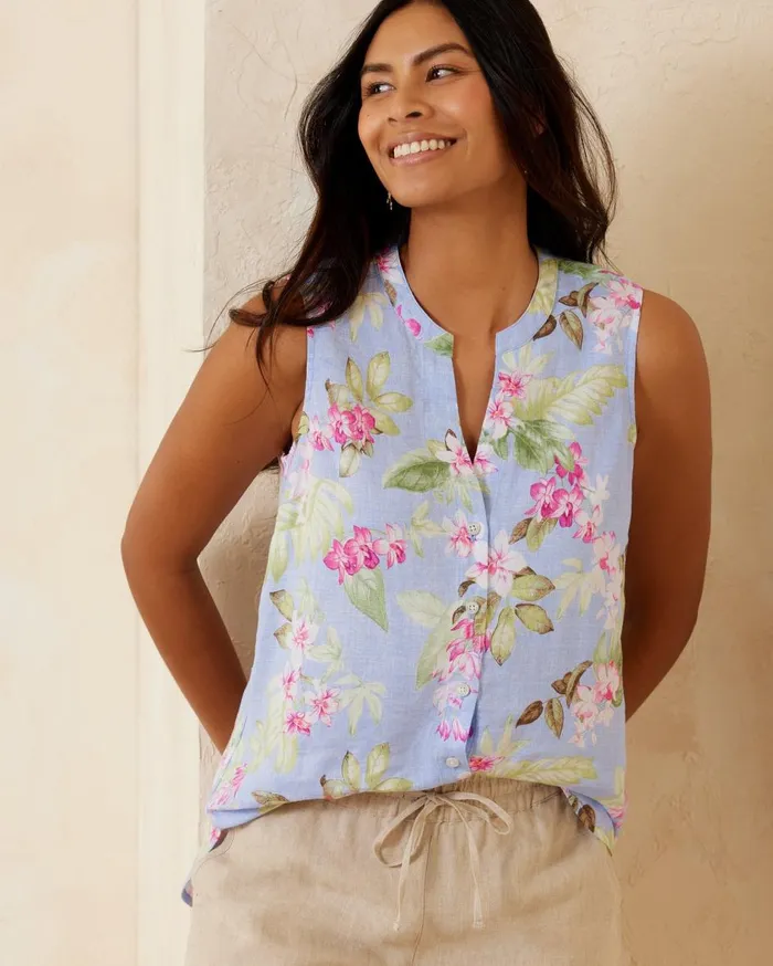 Tommy Bahama Oceana Poplin PuffSleeve Top White Women Tops and Shirts