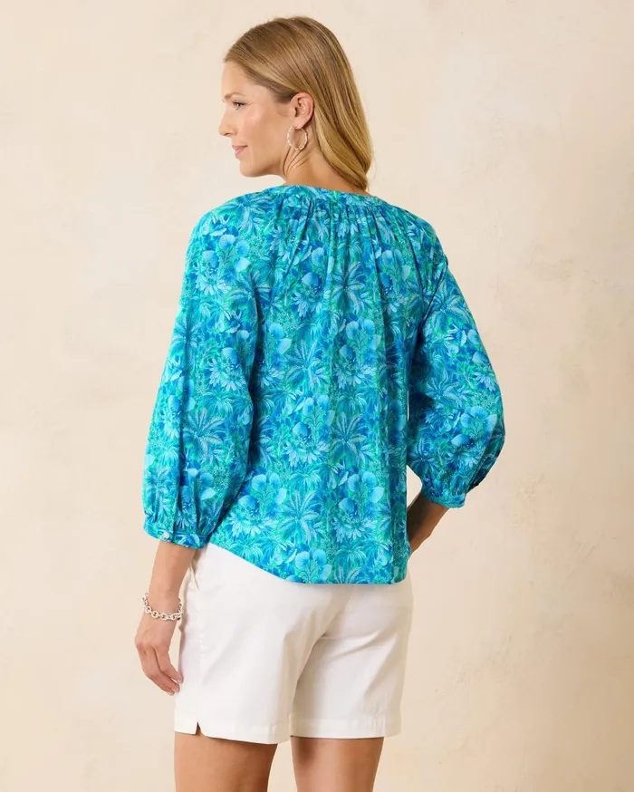 Tommy Bahama Oceanside Views Talulla Silk Camp Shirt Coconut Women Tops and Shirts Tommy Bahama Oceanside Views Talulla Silk Camp Shirt Coconut Women Tops and Shirts