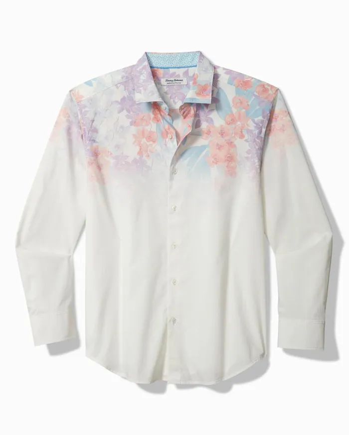 Tommy Bahama Sarasota Stretch Fade La Fleur IslandZone Shirt White Men Shirts