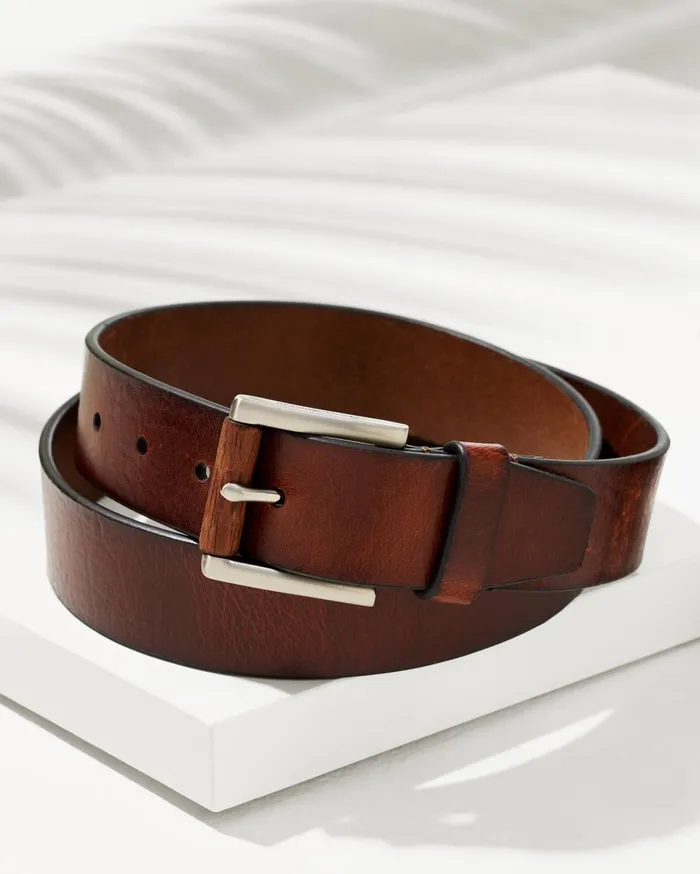 Tommy Bahama Smooth Leather Belt Cognac Men Belts