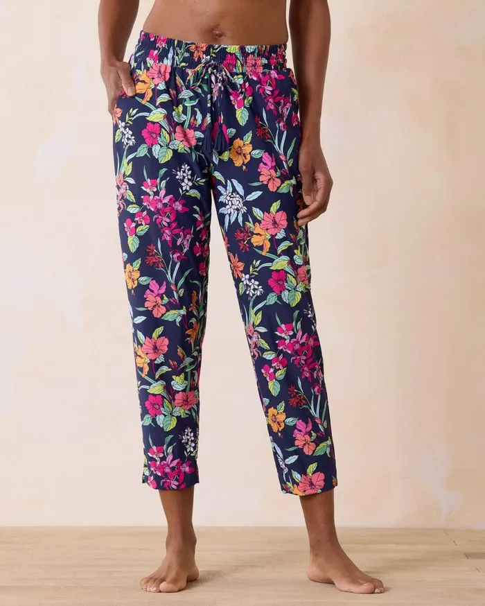 Tommy Bahama Summer Floral Beach Pants Mare Navy Women Coverups Tommy Bahama Summer Floral Beach Pants Mare Navy Women Coverups