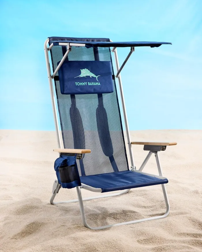 Tommy Bahama Tommy Bahama Kids039 Wavy Marlin Backpack Beach Chair Navy Beach and Home Beach Chairs