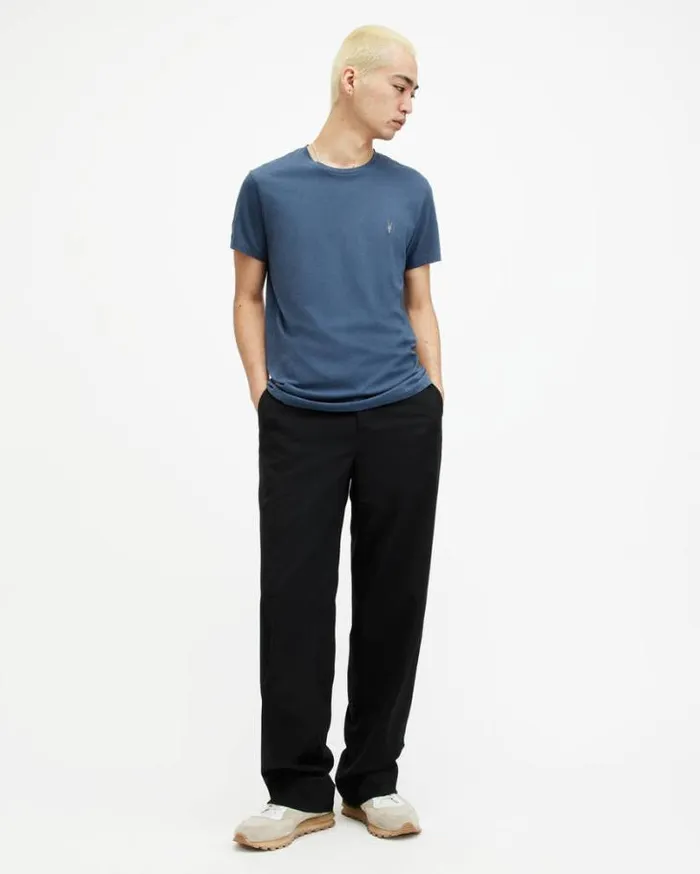 Tonic Crew Neck Slim Ramskull TShirt Admiral Blue Men AllSaints TShirts