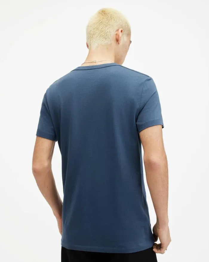 Tonic Crew Neck Slim Ramskull TShirt Admiral Blue Men AllSaints TShirts