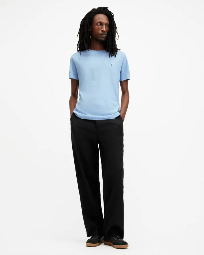 Tonic Crew Neck Slim Ramskull TShirt Blizzard Blue Men AllSaints TShirts