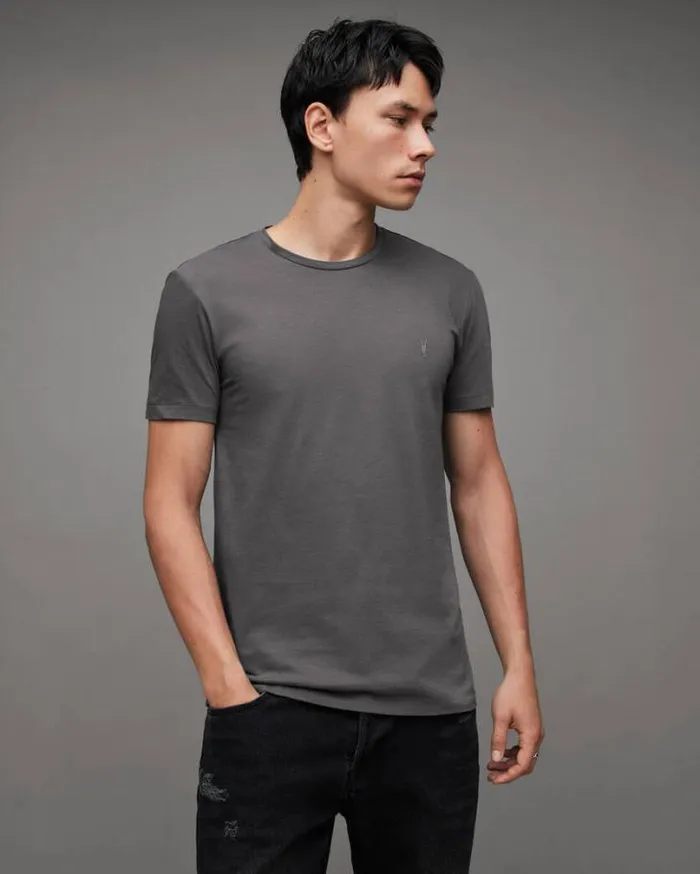 Tonic Crew Neck Slim Ramskull TShirt Galaxy Grey Men AllSaints TShirts
