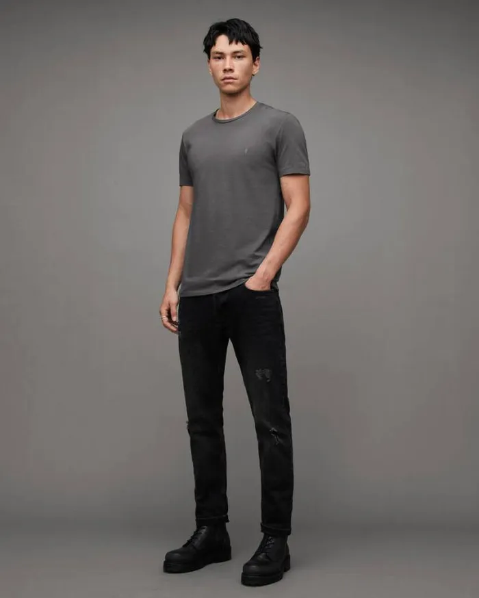 Tonic Crew Neck Slim Ramskull TShirt Galaxy Grey Men AllSaints TShirts