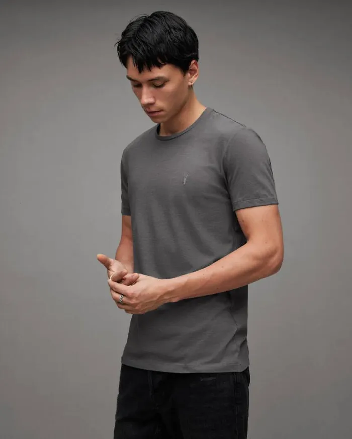 Tonic Crew Neck Slim Ramskull TShirt Galaxy Grey Men AllSaints TShirts