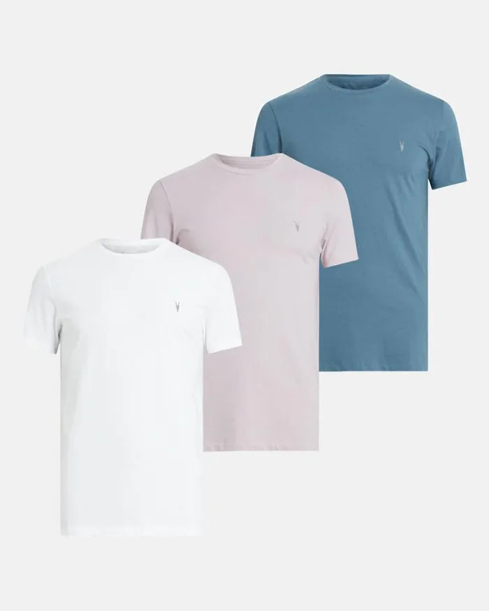 Tonic Crew Ramskull TShirts 3 Pack Opt Whtlilacblue Men AllSaints TShirts