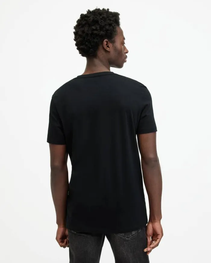 Tonic VNeck Slim Fit Ramskull TShirt Jet Black Men AllSaints TShirts
