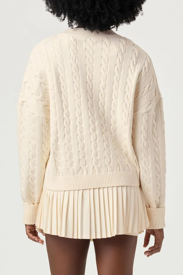 Tops and TShirts Women Fila Baseline Chunky VNeck Sweater 920 Gardenia Tops and TShirts Women Fila Baseline Chunky VNeck Sweater 920 Gardenia