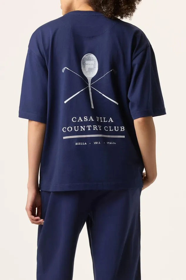 Tops and TShirts Women Fila Country Club Raquet Box Tee 400 Fila Navy Tops and TShirts Women Fila Country Club Raquet Box Tee 400 Fila Navy