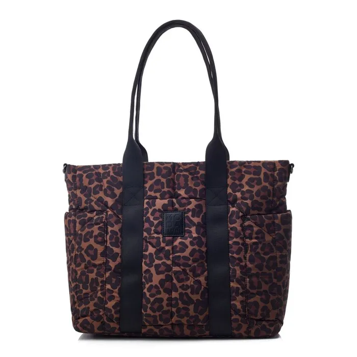 Tote Bags Women Moda In Pelle Alexia Bag Dark Leopard Nylon