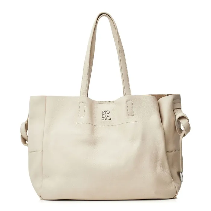 Tote Bags Women Moda In Pelle Indiana Bag Off White Leather