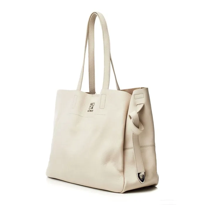 Tote Bags Women Moda In Pelle Indiana Bag Off White Leather
