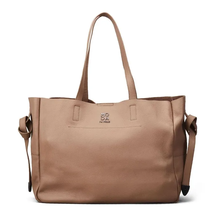 Tote Bags Women Moda In Pelle Indiana Bag Taupe Leather