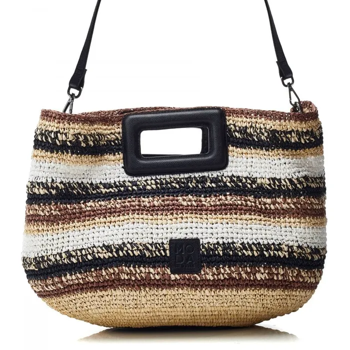 Tote Bags Women Moda In Pelle Sorrento Bag Black Raffia