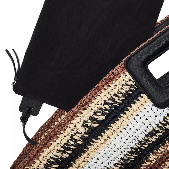 Tote Bags Women Moda In Pelle Sorrento Bag Black Raffia