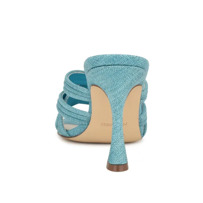 Tracee Heeled Slide Sandals Medium Blue Women Nine West High Heels Tracee Heeled Slide Sandals Medium Blue Women Nine West High Heels