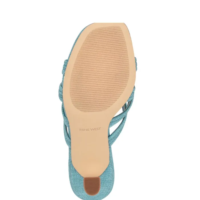 Tracee Heeled Slide Sandals Medium Blue Women Nine West High Heels Tracee Heeled Slide Sandals Medium Blue Women Nine West High Heels