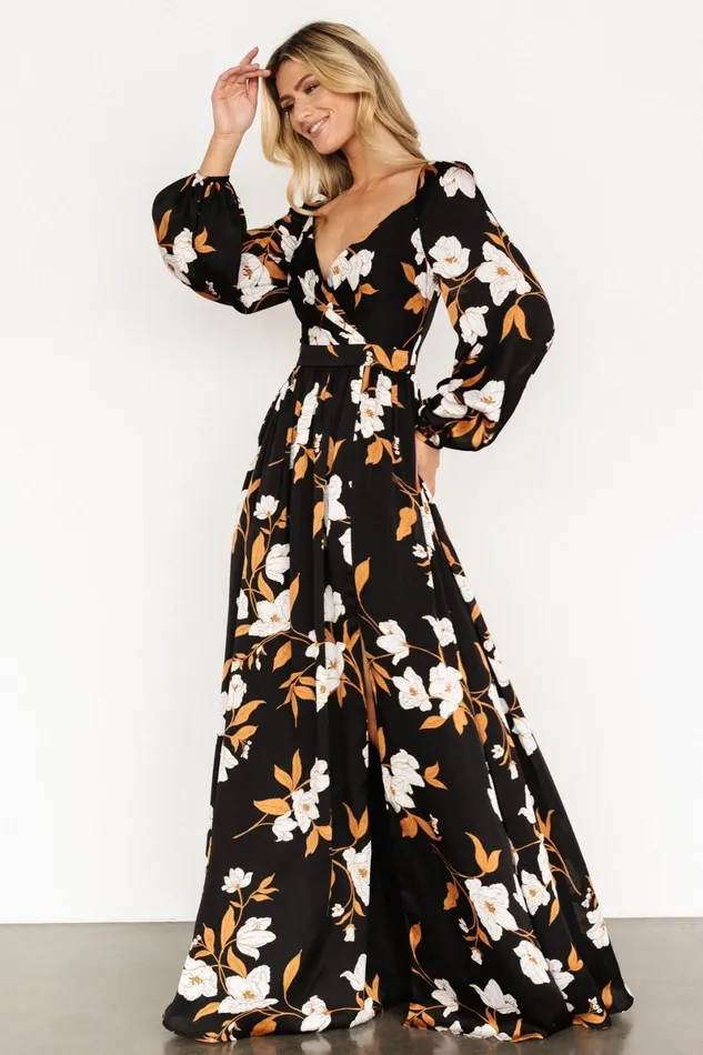 Tristan Maxi Dress Black Floral Women Baltic Born Maxi Dresses