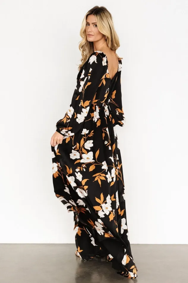 Tristan Maxi Dress Black Floral Women Baltic Born Maxi Dresses Tristan Maxi Dress Black Floral Women Baltic Born Maxi Dresses