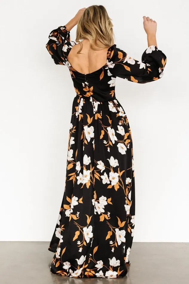 Tristan Maxi Dress Black Floral Women Baltic Born Maxi Dresses Tristan Maxi Dress Black Floral Women Baltic Born Maxi Dresses