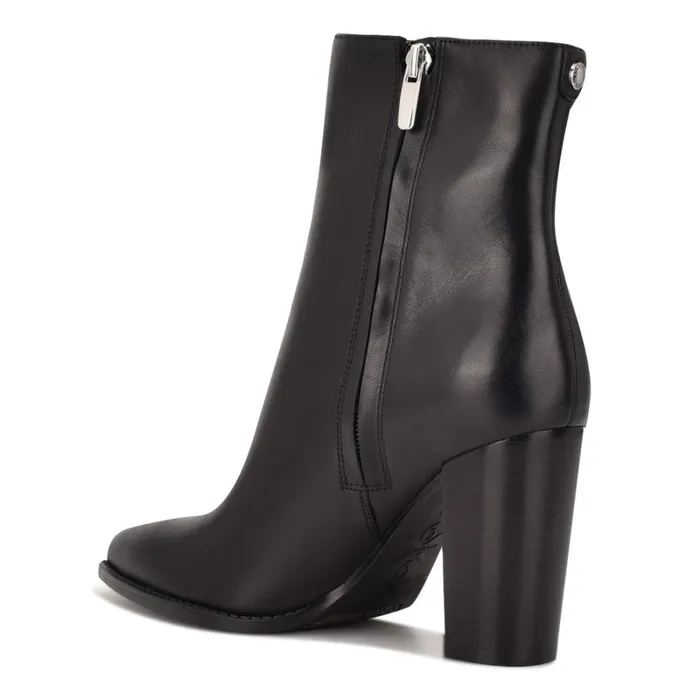 Tryme 92159 Heeled Booties Black Leather Women Nine West Boots and Booties Tryme 92159 Heeled Booties Black Leather Women Nine West Boots and Booties