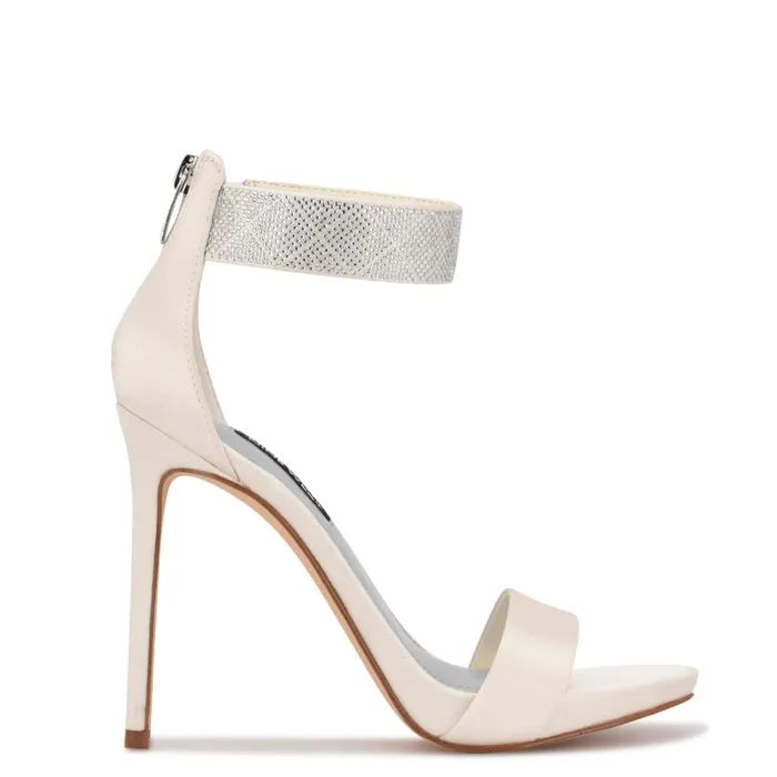 Utell Ankle Strap Heeled Sandals Ivory Women Nine West Heeled
