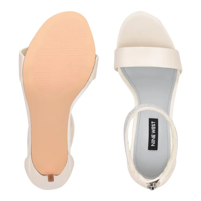 Utell Ankle Strap Heeled Sandals Ivory Women Nine West Heeled Utell Ankle Strap Heeled Sandals Ivory Women Nine West Heeled