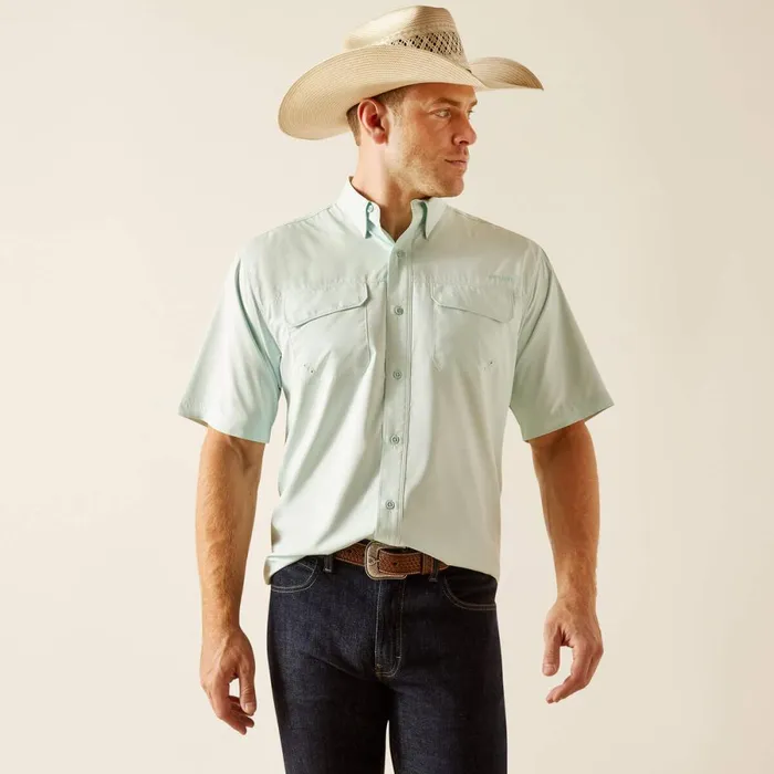 VentTEK Outbound Classic Fit Shirt Bleached Aqua Men Ariat Button Down Shirts