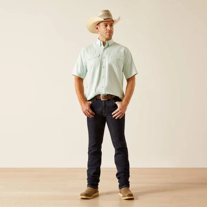 VentTEK Outbound Classic Fit Shirt Bleached Aqua Men Ariat Button Down Shirts VentTEK Outbound Classic Fit Shirt Bleached Aqua Men Ariat Button Down Shirts