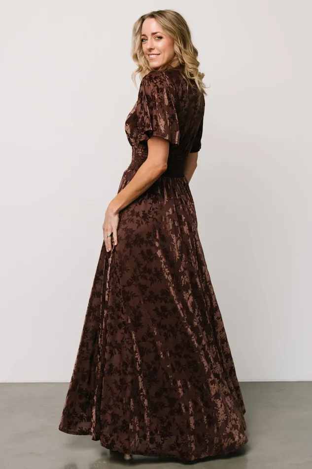 Veronica Velvet Maxi Dress Espresso Women Baltic Born Maxi Dresses Veronica Velvet Maxi Dress Espresso Women Baltic Born Maxi Dresses