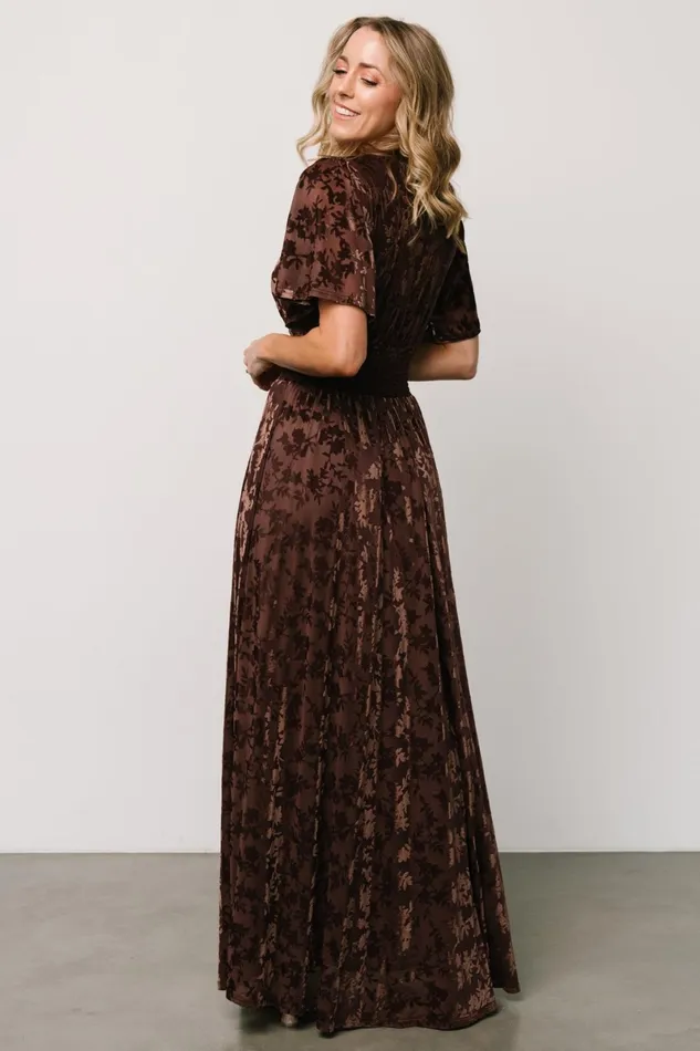 Veronica Velvet Maxi Dress Espresso Women Baltic Born Maxi Dresses Veronica Velvet Maxi Dress Espresso Women Baltic Born Maxi Dresses