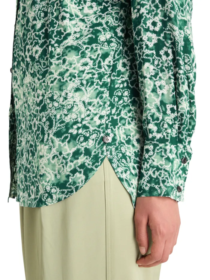 VISCOSE PRINTED RELAXED FIT SHIRT Shibori Floral Green Women Scotch and Soda Blouses and Shirts VISCOSE PRINTED RELAXED FIT SHIRT Shibori Floral Green Women Scotch and Soda Blouses and Shirts