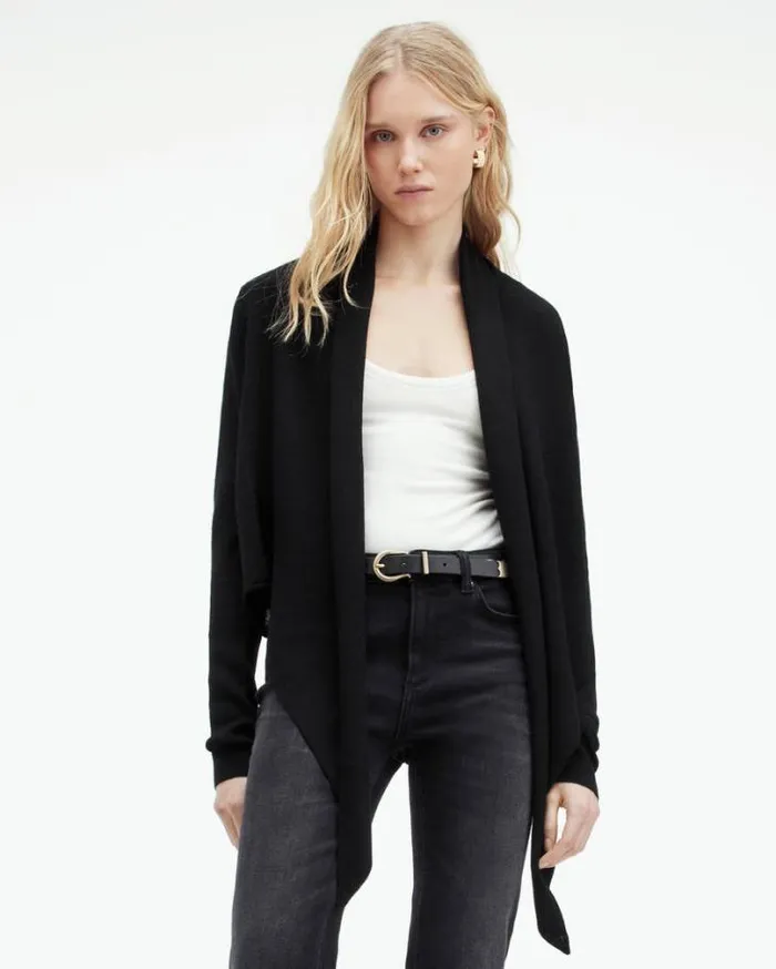 Waisson Pirate Lightweight Cardigan Black Women AllSaints Sweaters