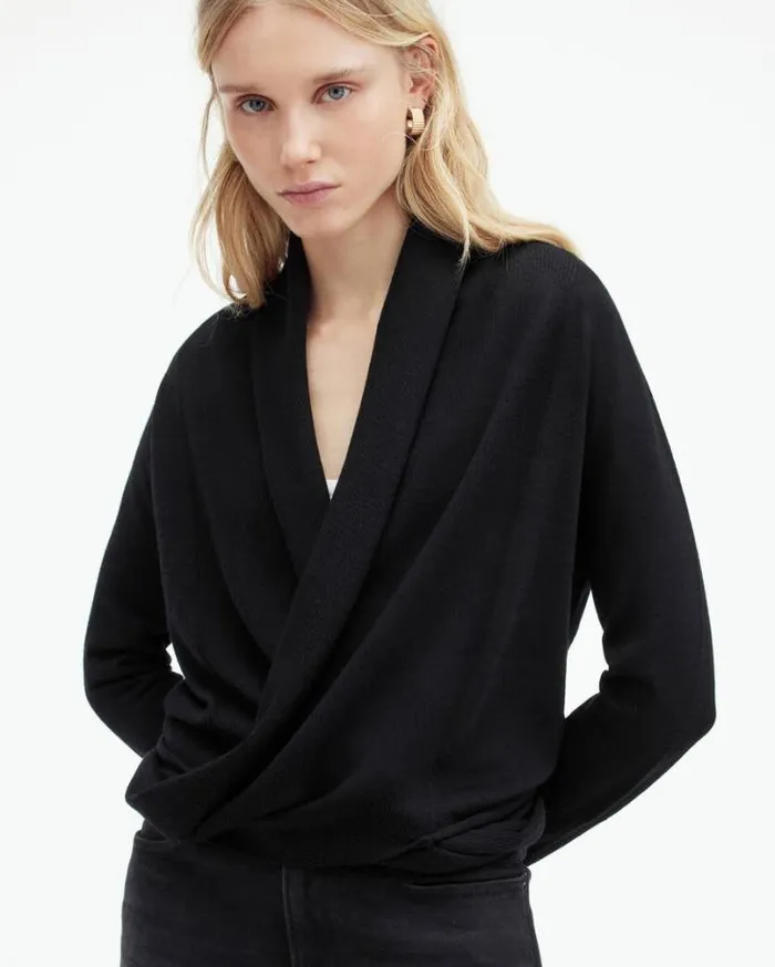 Waisson Pirate Lightweight Cardigan Black Women AllSaints Sweaters