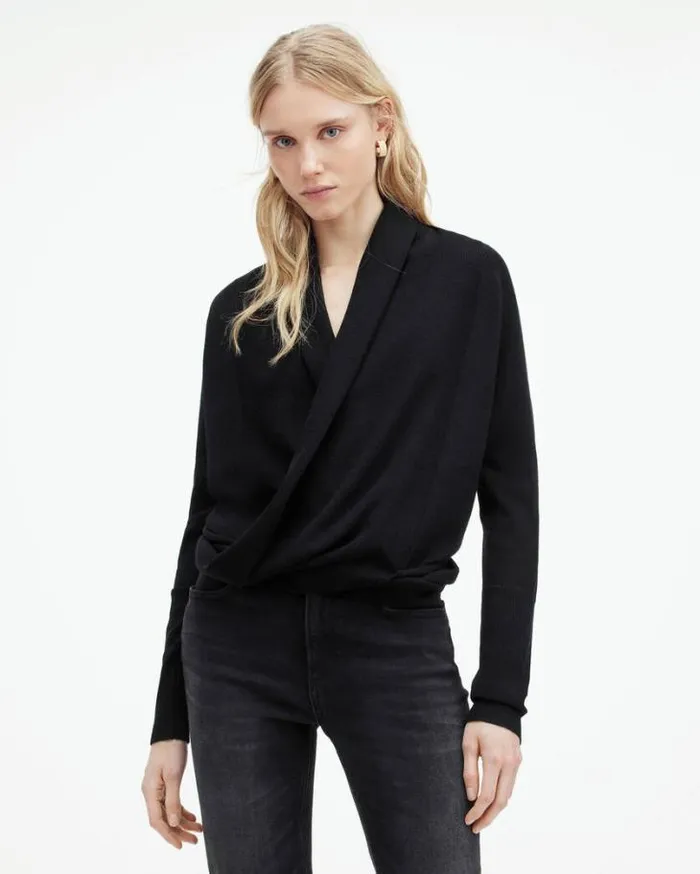 Waisson Pirate Lightweight Cardigan Black Women AllSaints Sweaters