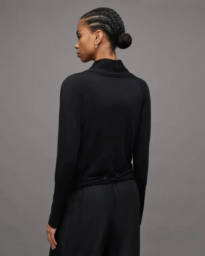 Waisson Pirate Lightweight Cardigan Black Women AllSaints Sweaters