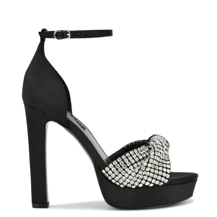 Wary Dress Sandals Black Women Nine West Heeled