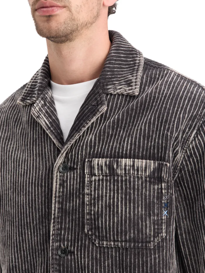 WASHED CORDUROY JACKET WITH DETACHABLE INNER GILET Black Men Scotch and Soda Jackets and Coats WASHED CORDUROY JACKET WITH DETACHABLE INNER GILET Black Men Scotch and Soda Jackets and Coats
