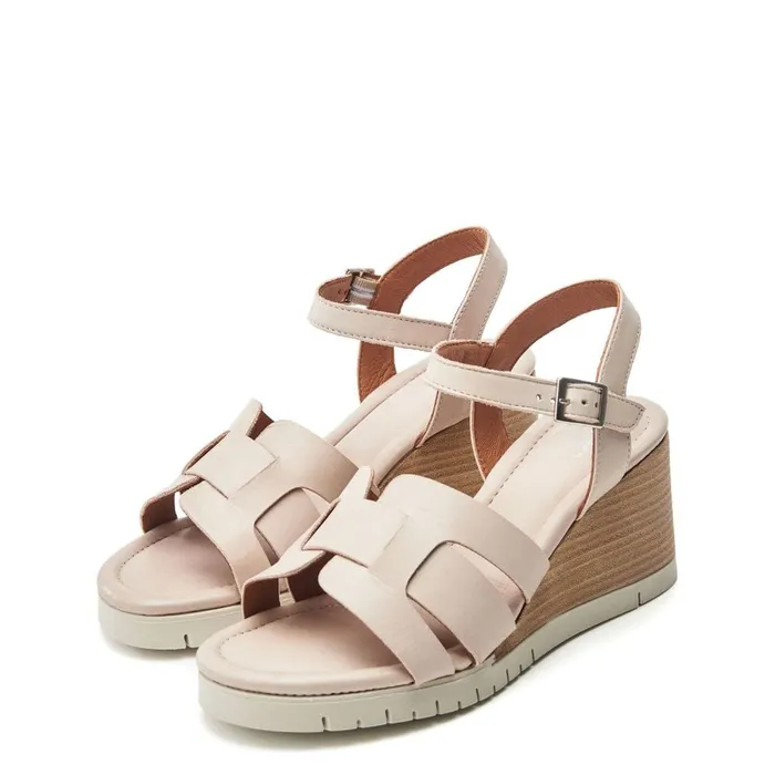 Wedge Sandals Women Moda In Pelle Pedie Off White Leather