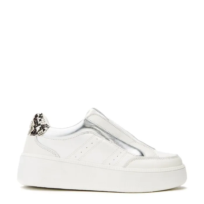 Wedge Trainers Women Moda In Pelle Belda White Porvair