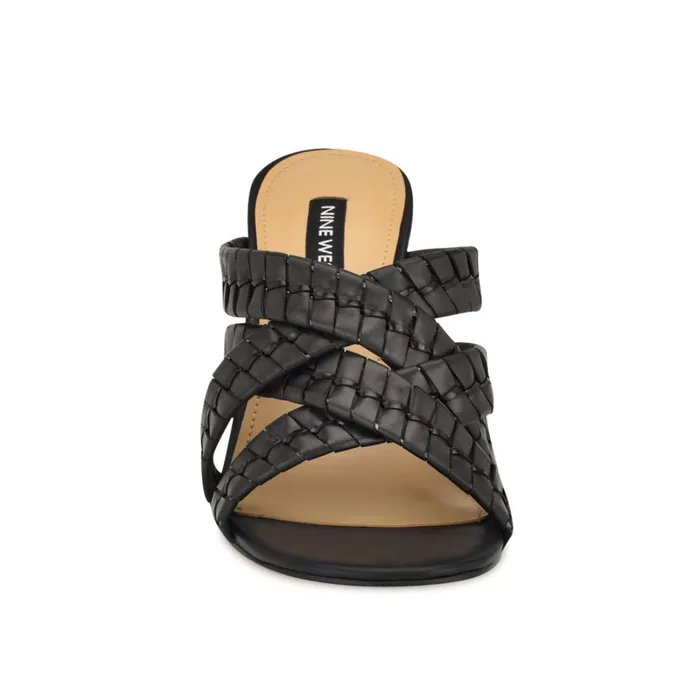 Wenea Strappy Heeled Slide Sandals Black Women Nine West Dress Wenea Strappy Heeled Slide Sandals Black Women Nine West Dress