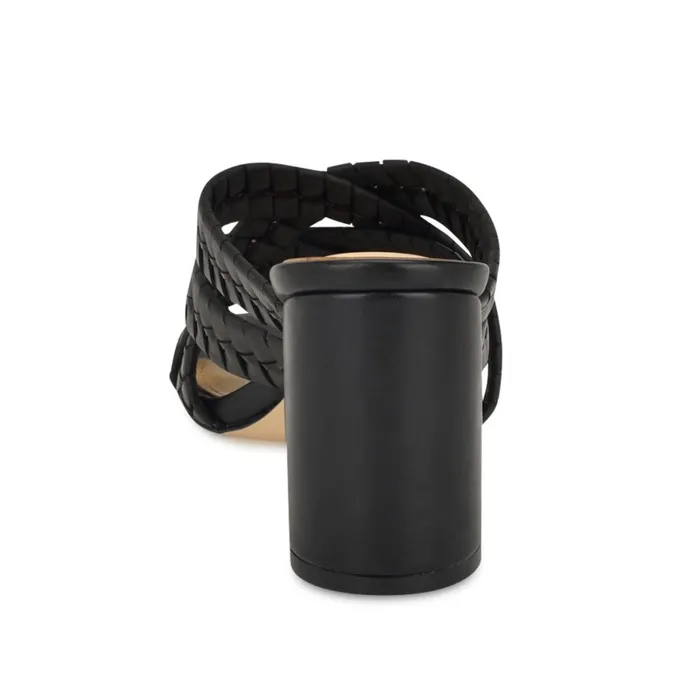 Wenea Strappy Heeled Slide Sandals Black Women Nine West Dress Wenea Strappy Heeled Slide Sandals Black Women Nine West Dress