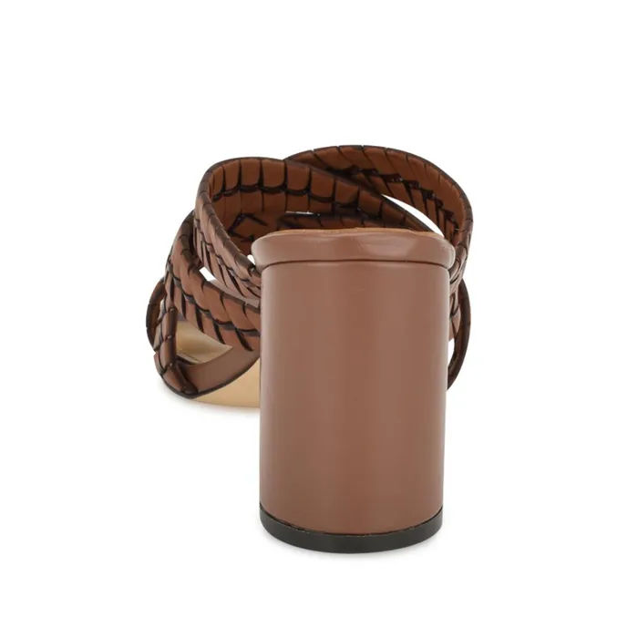 Wenea Strappy Heeled Slide Sandals Brown Women Nine West Dress Wenea Strappy Heeled Slide Sandals Brown Women Nine West Dress