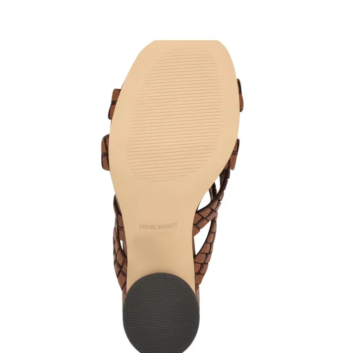 Wenea Strappy Heeled Slide Sandals Brown Women Nine West Dress Wenea Strappy Heeled Slide Sandals Brown Women Nine West Dress