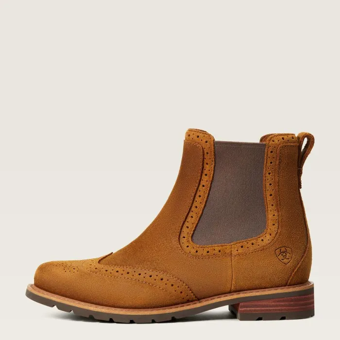Wexford Brogue Waterproof Chelsea Boot Weathered Honey Women Ariat Booties Wexford Brogue Waterproof Chelsea Boot Weathered Honey Women Ariat Booties
