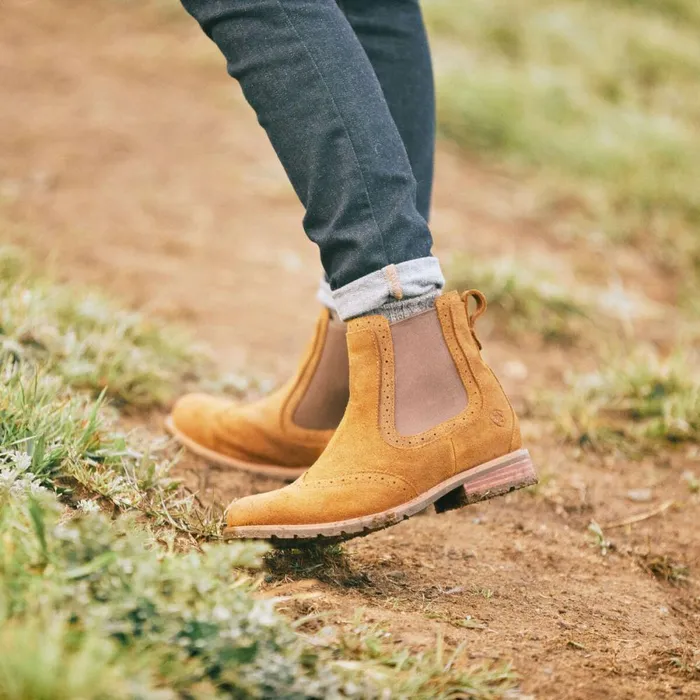 Wexford Brogue Waterproof Chelsea Boot Weathered Honey Women Ariat Booties Wexford Brogue Waterproof Chelsea Boot Weathered Honey Women Ariat Booties